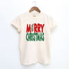 Red And Green Merry Christmas Garment Dyed Tee