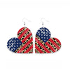 Red Blue Heart And Safari Flag Earrings