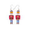 Red Blue Nutcracker Drop Earrings