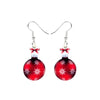 Red Christmas Ornament Drop Earrings