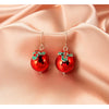 Red Christmas Ornament & Holly Drop Earrings