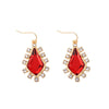 Red Crystal Goldtone Geometric Drop Earrings