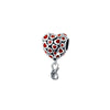 Red Cubic Zirconia & Sterling Silver Heart Charm