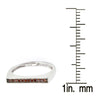 Red Diamond Sterling Silver Flat Top Stackable Ring