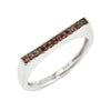 Red Diamond Sterling Silver Flat Top Stackable Ring