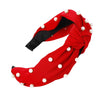 Red Faux Pearl Knotted Headband