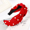 Red Faux Pearl Knotted Headband