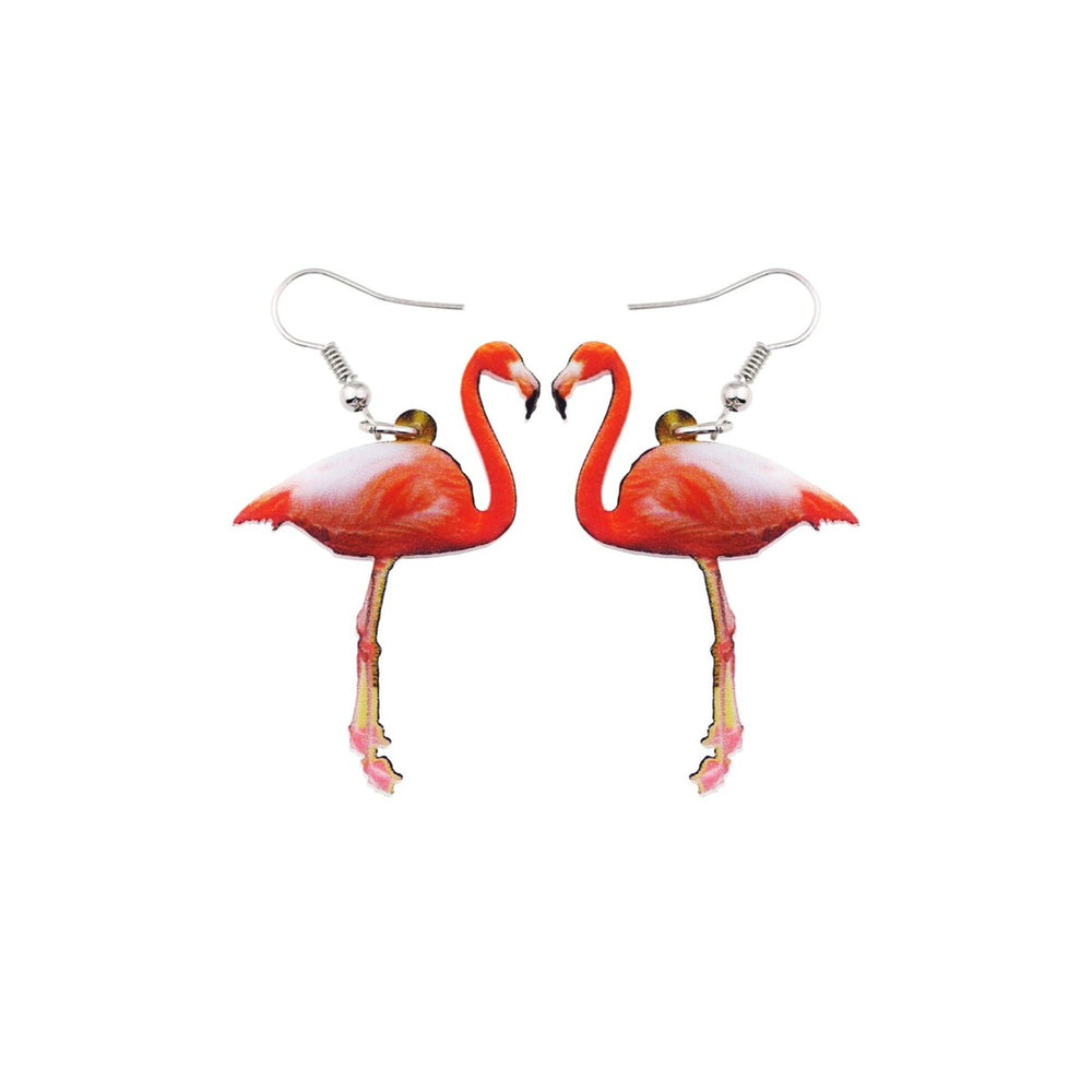 Red Flamingo Drop Earrings