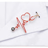 Red Heartbeat Stethoscope Brooch