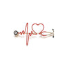 Red Heartbeat Stethoscope Brooch