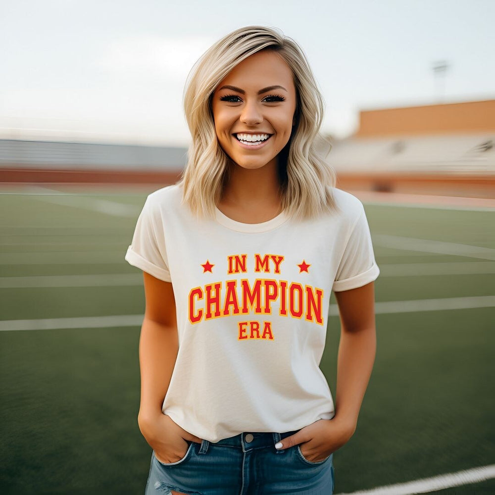 Red In My Champion Era Short Sleeve Crewnneck Tee