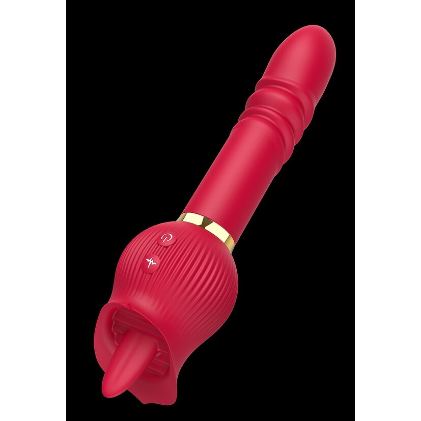 Red Licking Thrusting Rose Wand