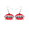 Red Lips With Fangs Drop Earrings