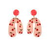 Red Pink Cherries Drop Earrings