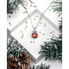 Red Swarovski Crystal Teardrop Criss Cross Pendant Necklace - White