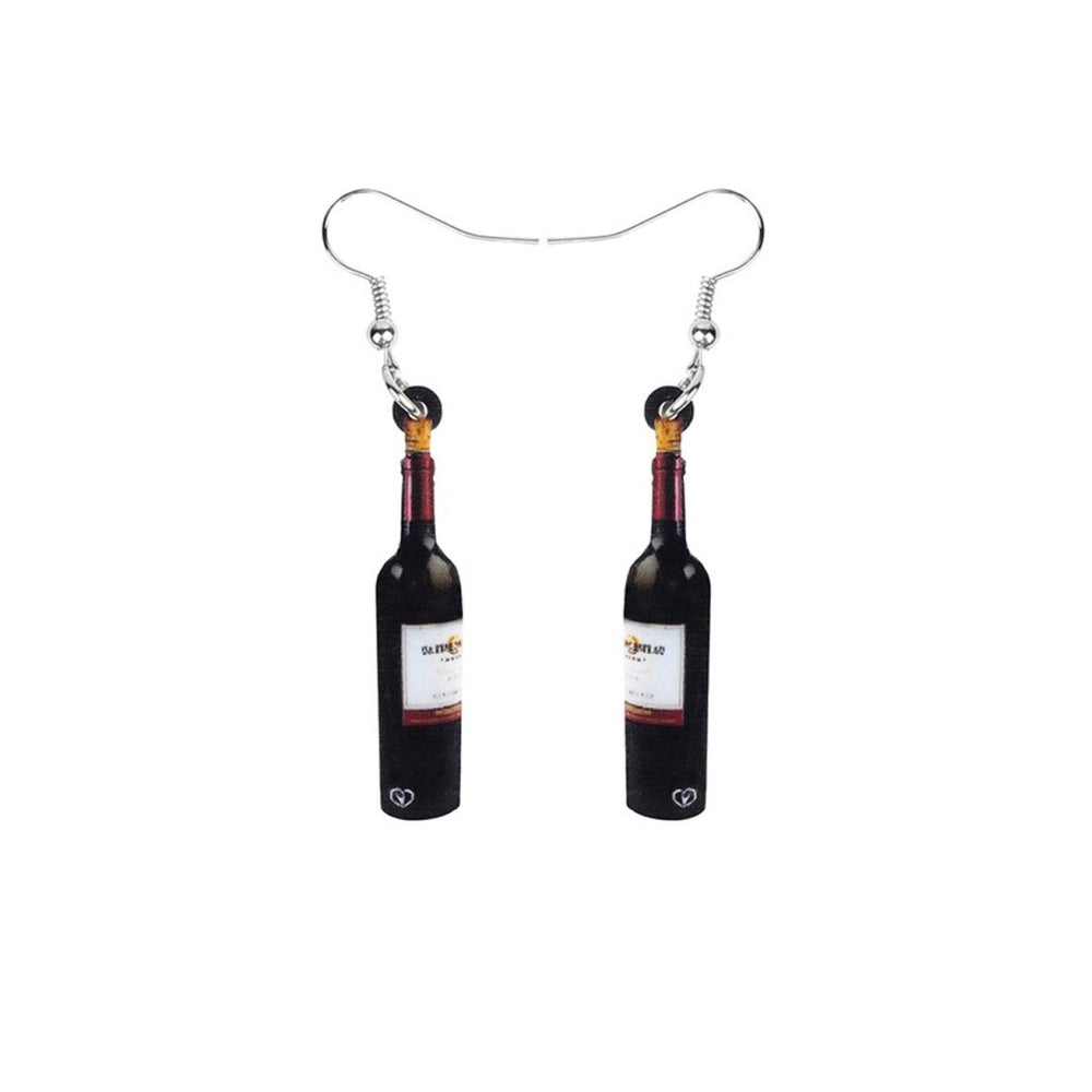 Red Wine Bottle Drop Earrings