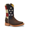 RedHawk Boot Co. Kids Wide Square Toe Cowboy Boots in Stars and Stripes