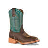 RedHawk Boot Co. Kids Wide Square Toe Cowboy Boots in Turquoise