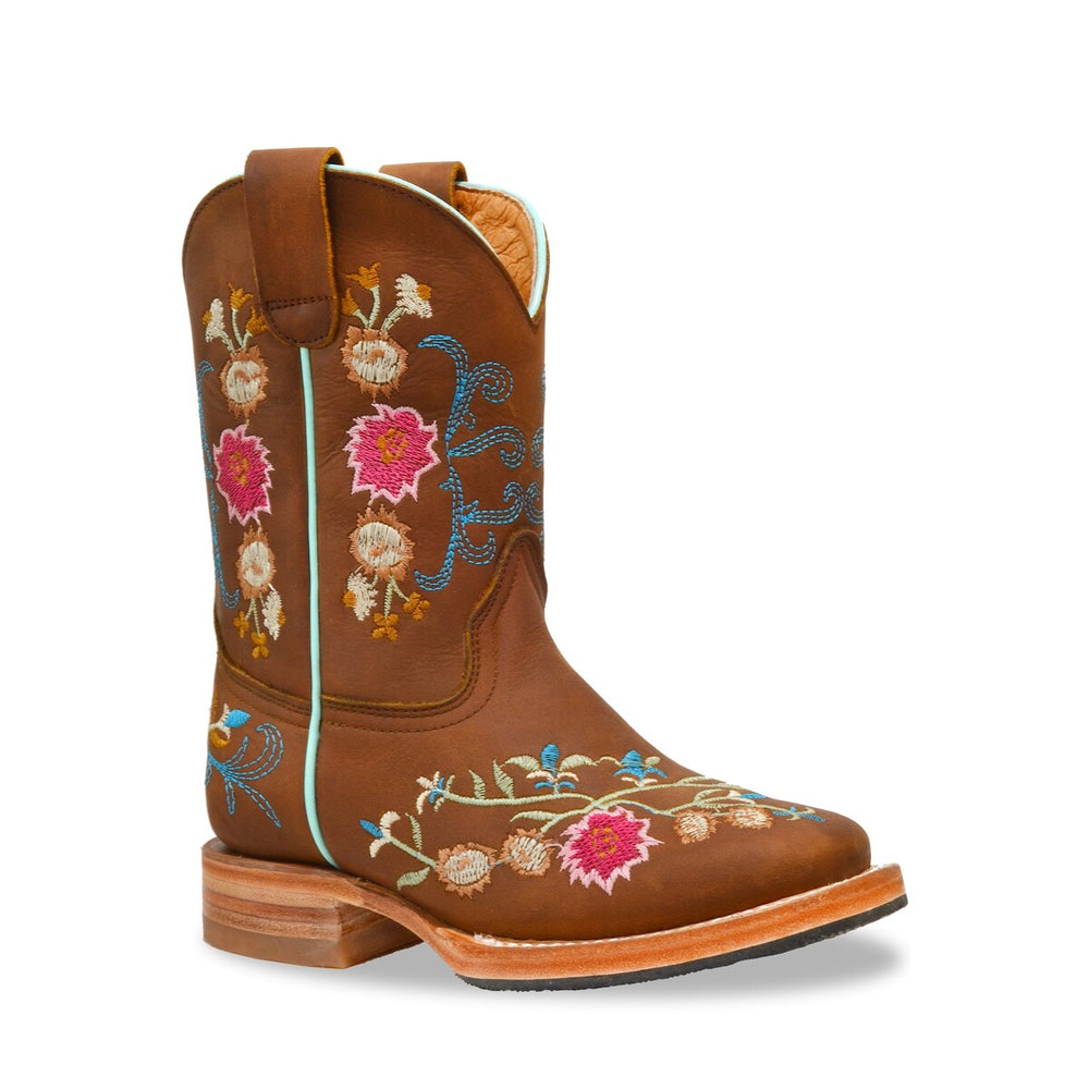 RedHawk Boot Co. Kids Wide Square Toe Cowgirl Boots in Bouquet