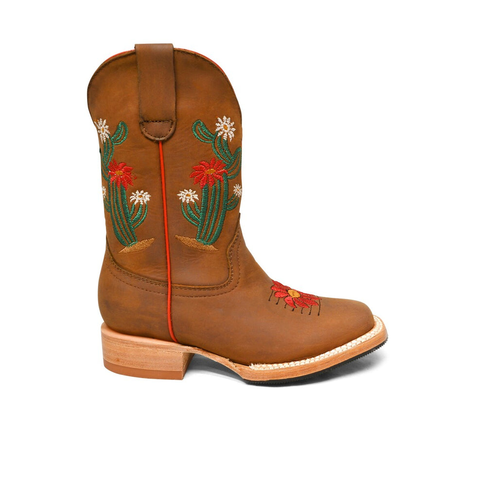 RedHawk Boot Co. Kids Wide Square Toe Cowgirl Boots in Cactus