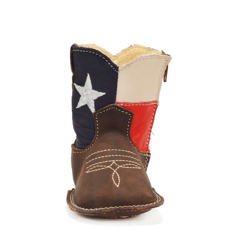 RedHawk Boot Co. Little Cowpokes Brown Wide Square Toe Booties