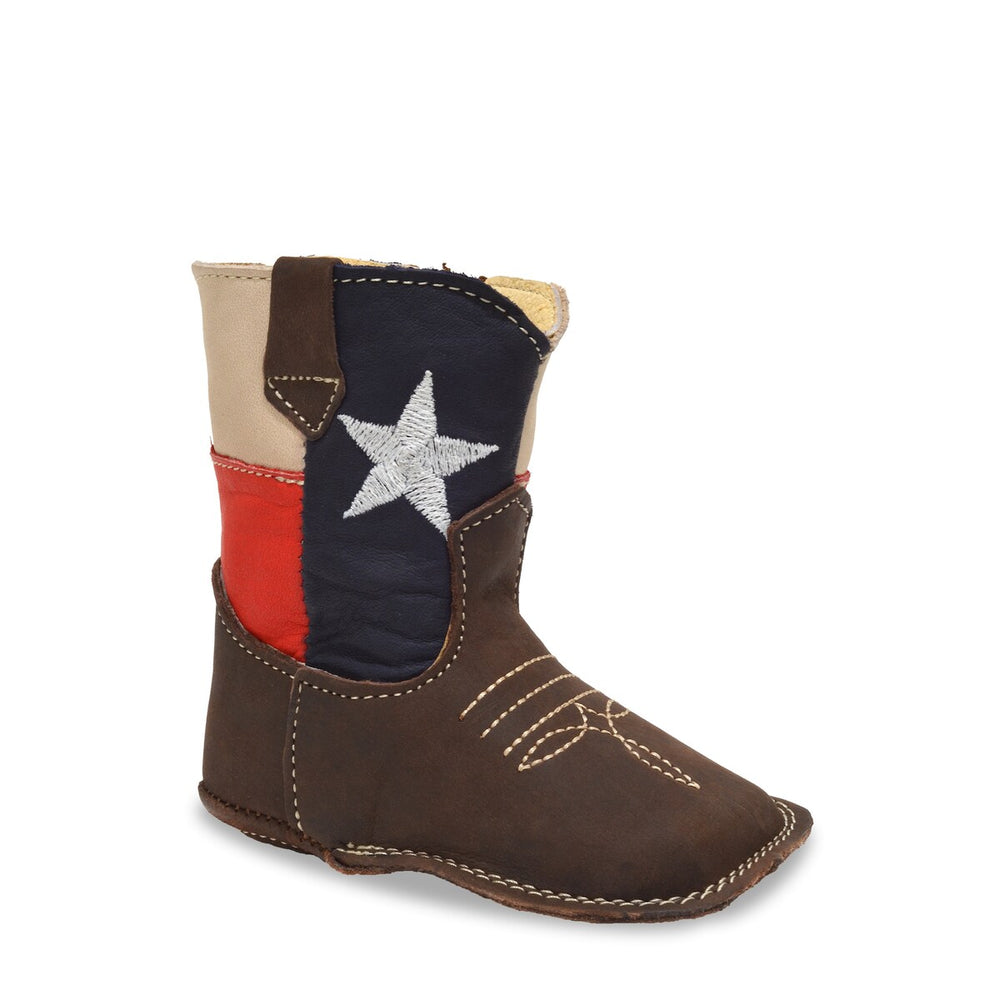 RedHawk Boot Co. Little Cowpokes Brown Wide Square Toe Booties