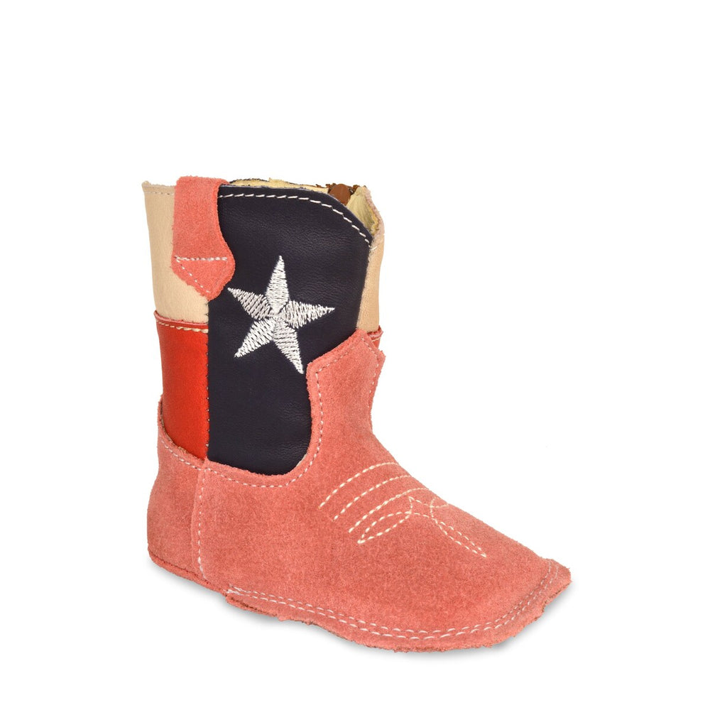 RedHawk Boot Co. Little Cowpokes Orange Wide Square Toe Booties