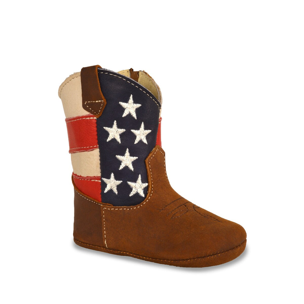 RedHawk Boot Co. Little Cowpokes Round Toe Booties in Star/Stripes