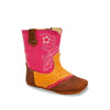 RedHawk Boot Co. Little Cowpokes Square Toe Booties in Fuchsia/Orange