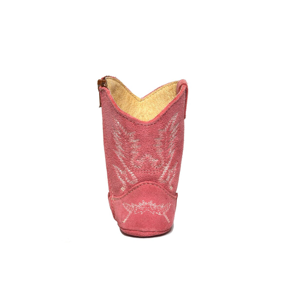 RedHawk Boot Co. Little Cowpokes Square Toe Booties in Pink