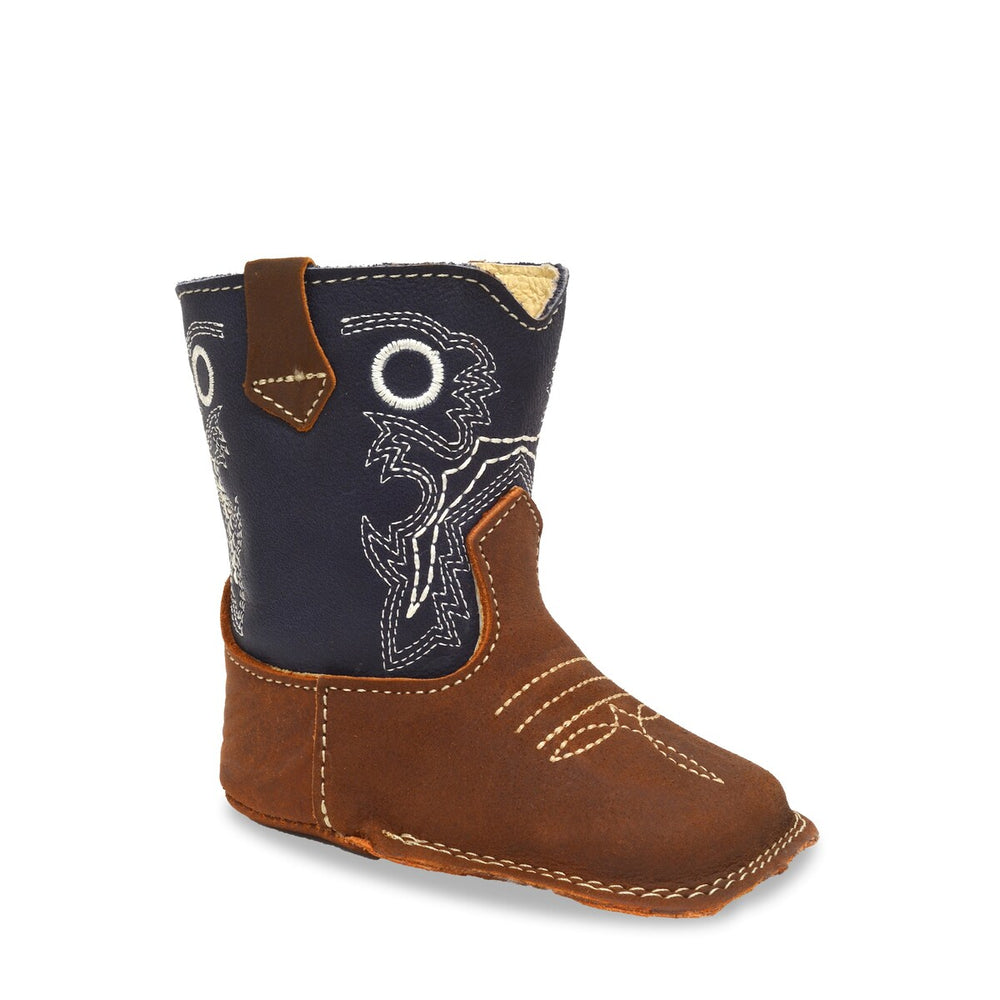 RedHawk Boot Co. Little Cowpokes Wide Square Toe Booties in Blue