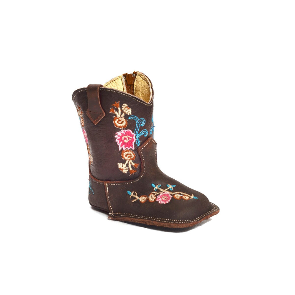 RedHawk Boot Co. Little Cowpokes Wide Square Toe Booties in Bouquet