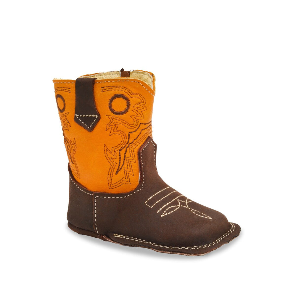 RedHawk Boot Co. Little Cowpokes Wide Square Toe Booties in Butter