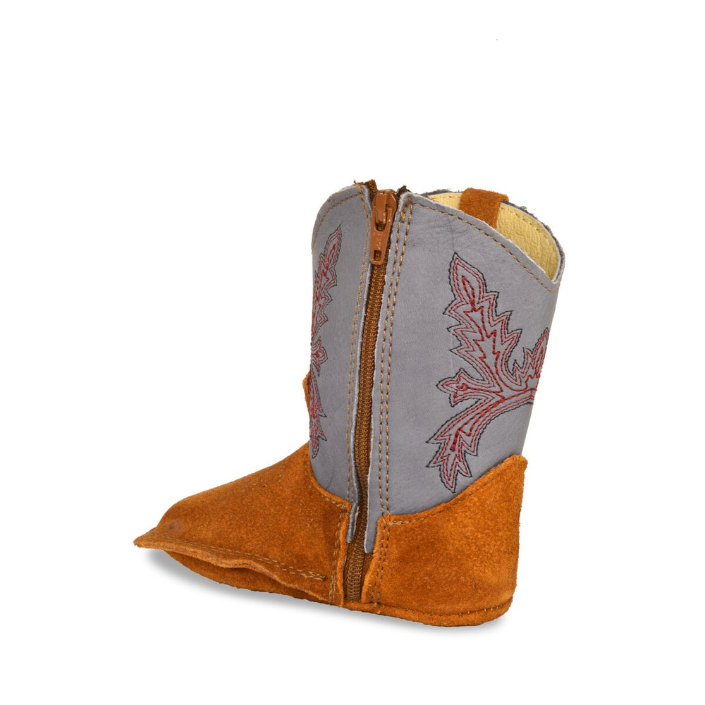 RedHawk Boot Co. Little Cowpokes Wide Square Toe Booties in Cinnamon