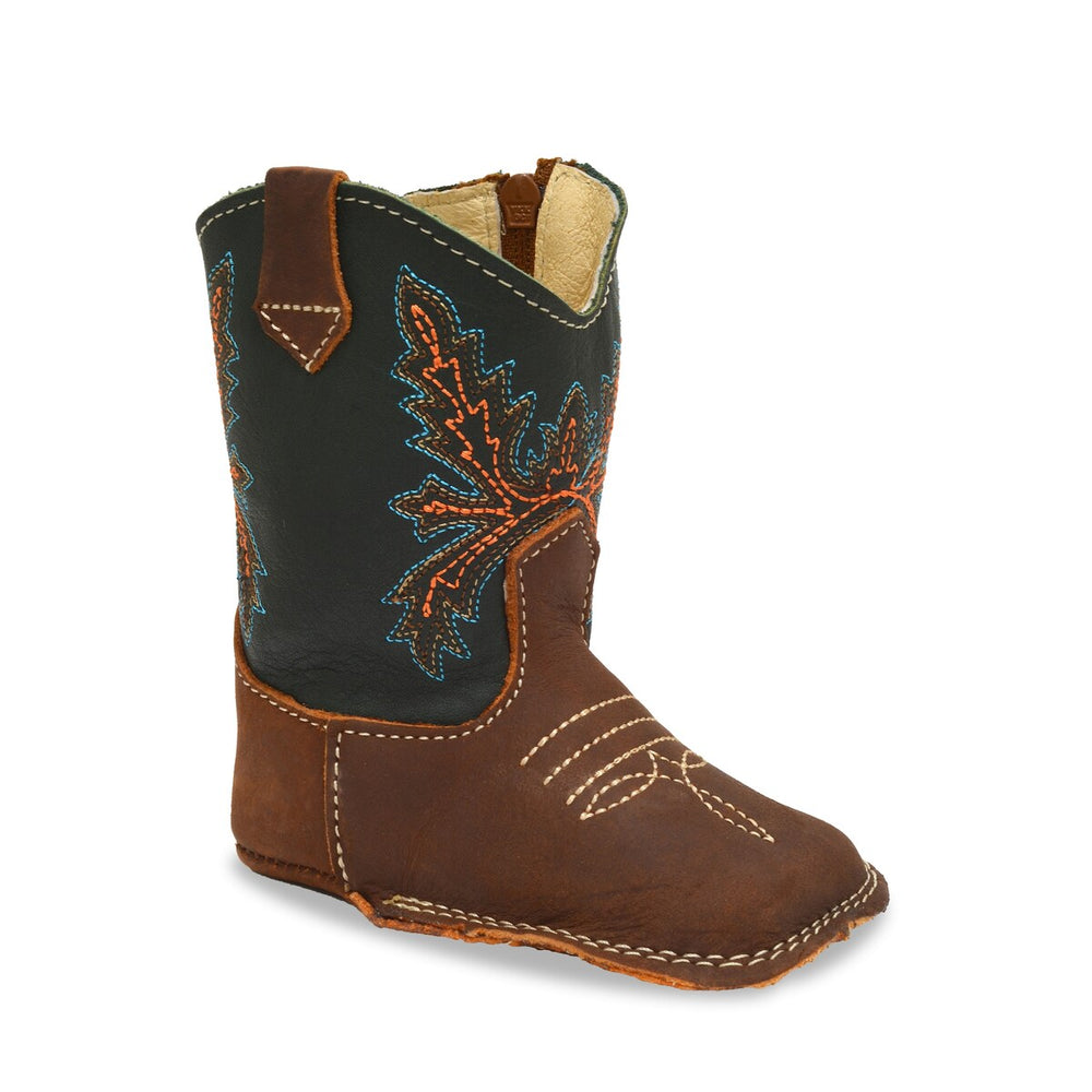 RedHawk Boot Co. Little Cowpokes Wide Square Toe Booties in Green