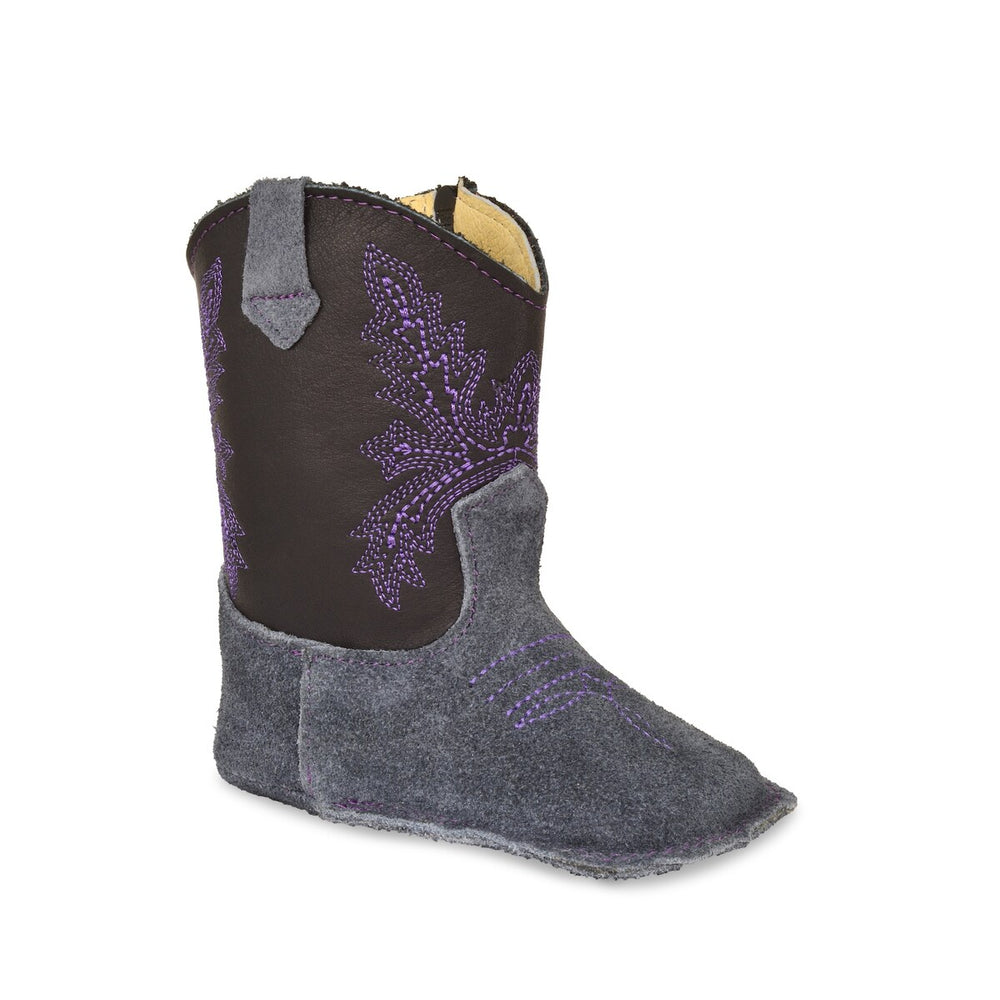 RedHawk Boot Co. Little Cowpokes Wide Square Toe Booties in Purple