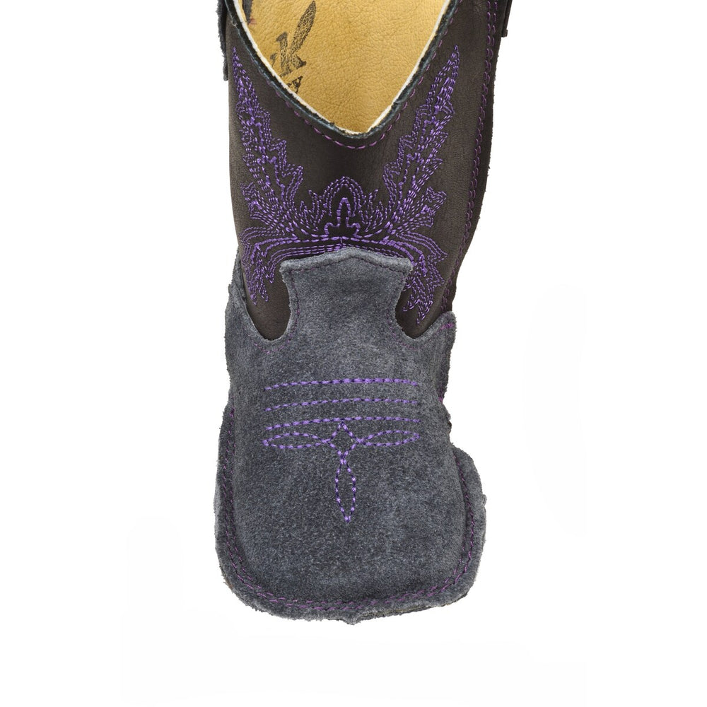 RedHawk Boot Co. Little Cowpokes Wide Square Toe Booties in Purple