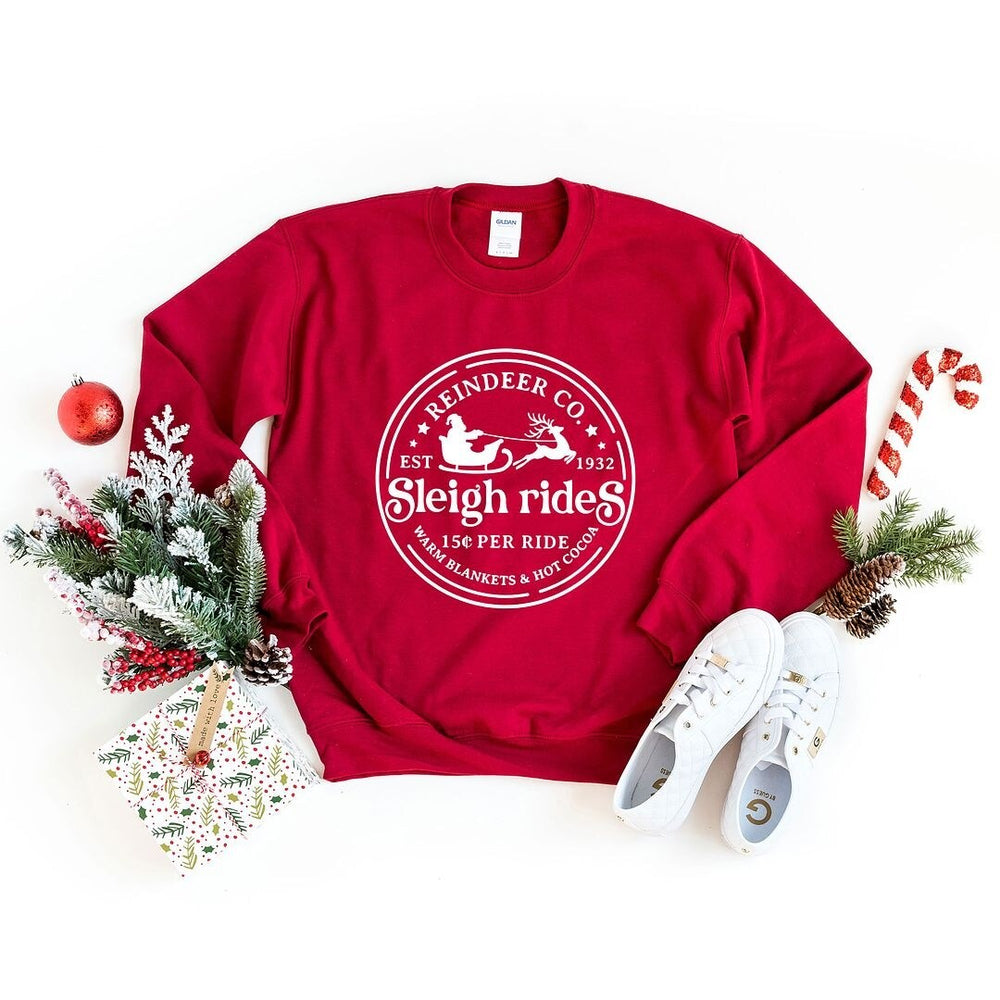 Reindeer Co Sleigh Rides Graphic Sweatshirt