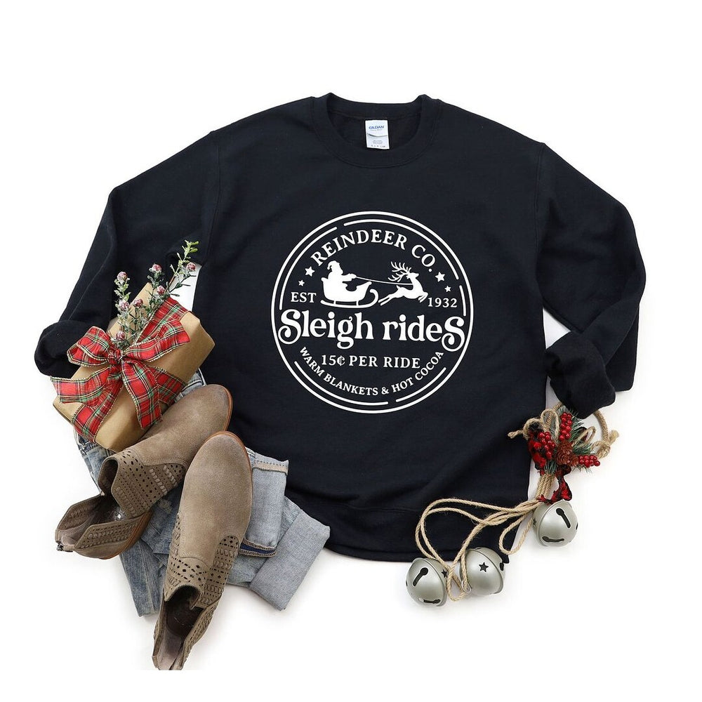 Reindeer Co Sleigh Rides Graphic Sweatshirt