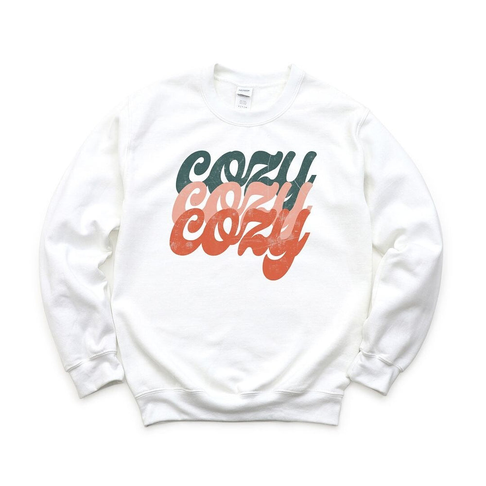 Retro Cozy Stacked Colorful Graphic Sweatshirt