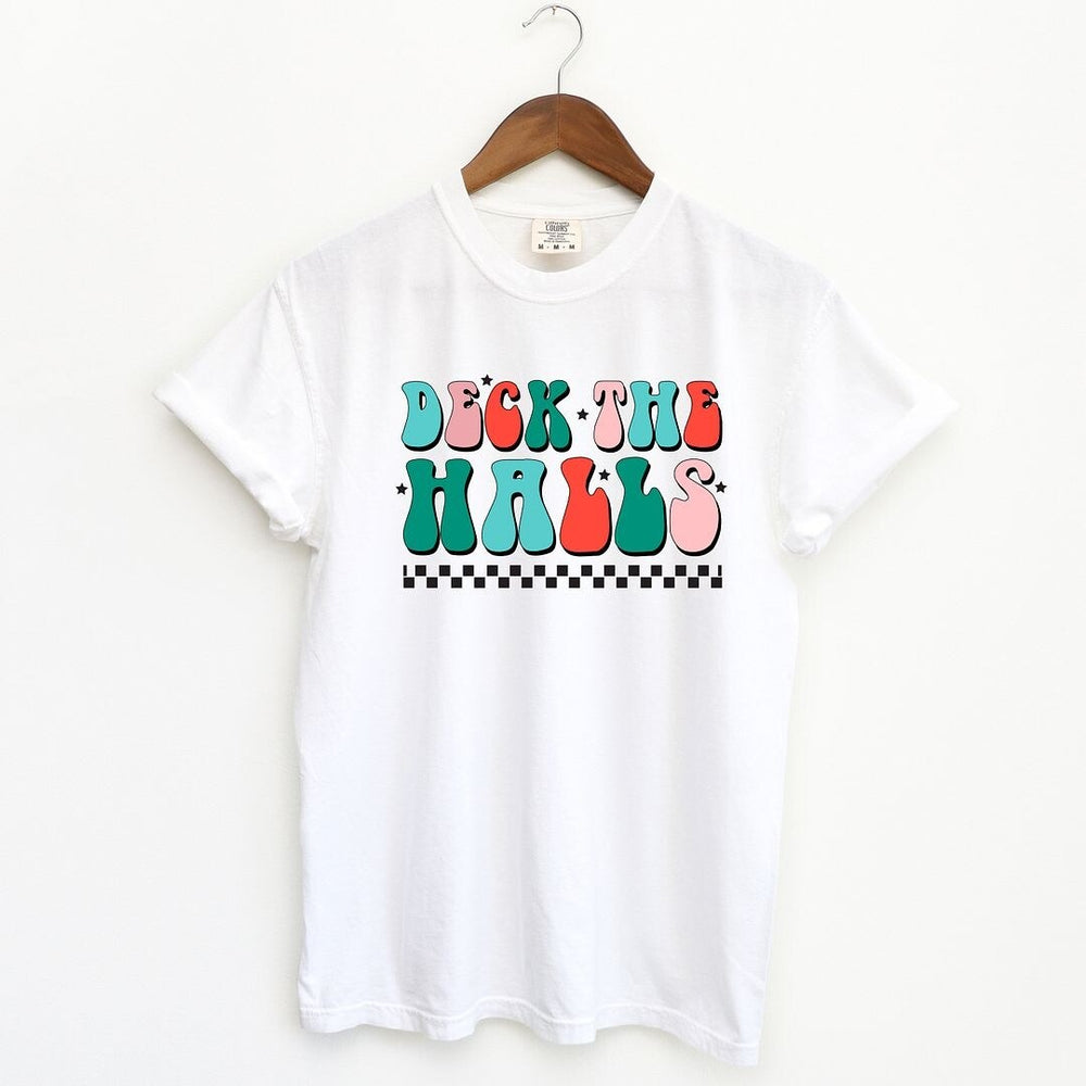 Retro Deck The Halls Checkered Garment Dyed Tee