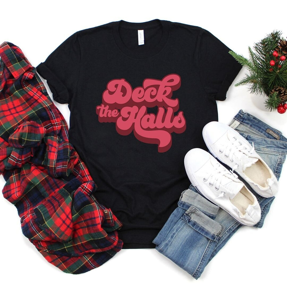 Retro Deck The Halls Short Sleeve Crewnneck Tee