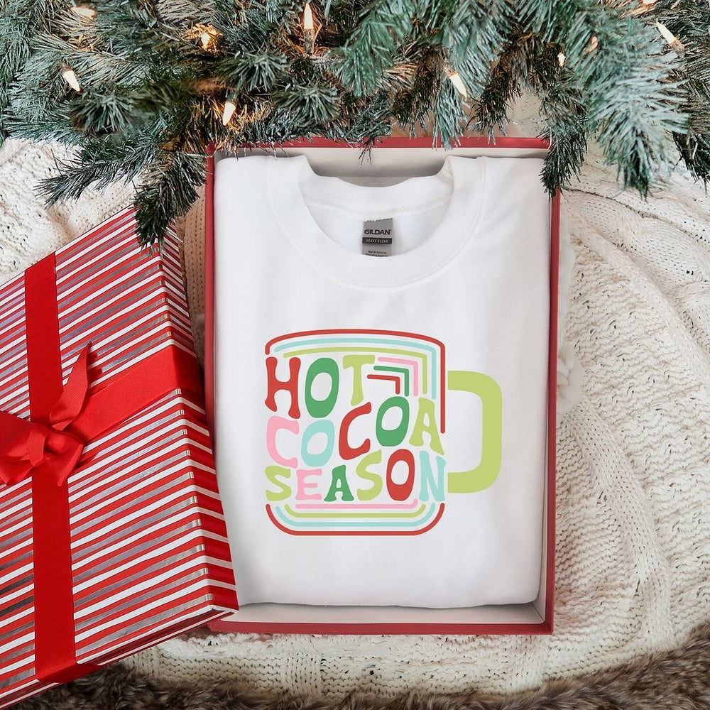 Retro Hot Cocoa Season Graphic Sweatshirt