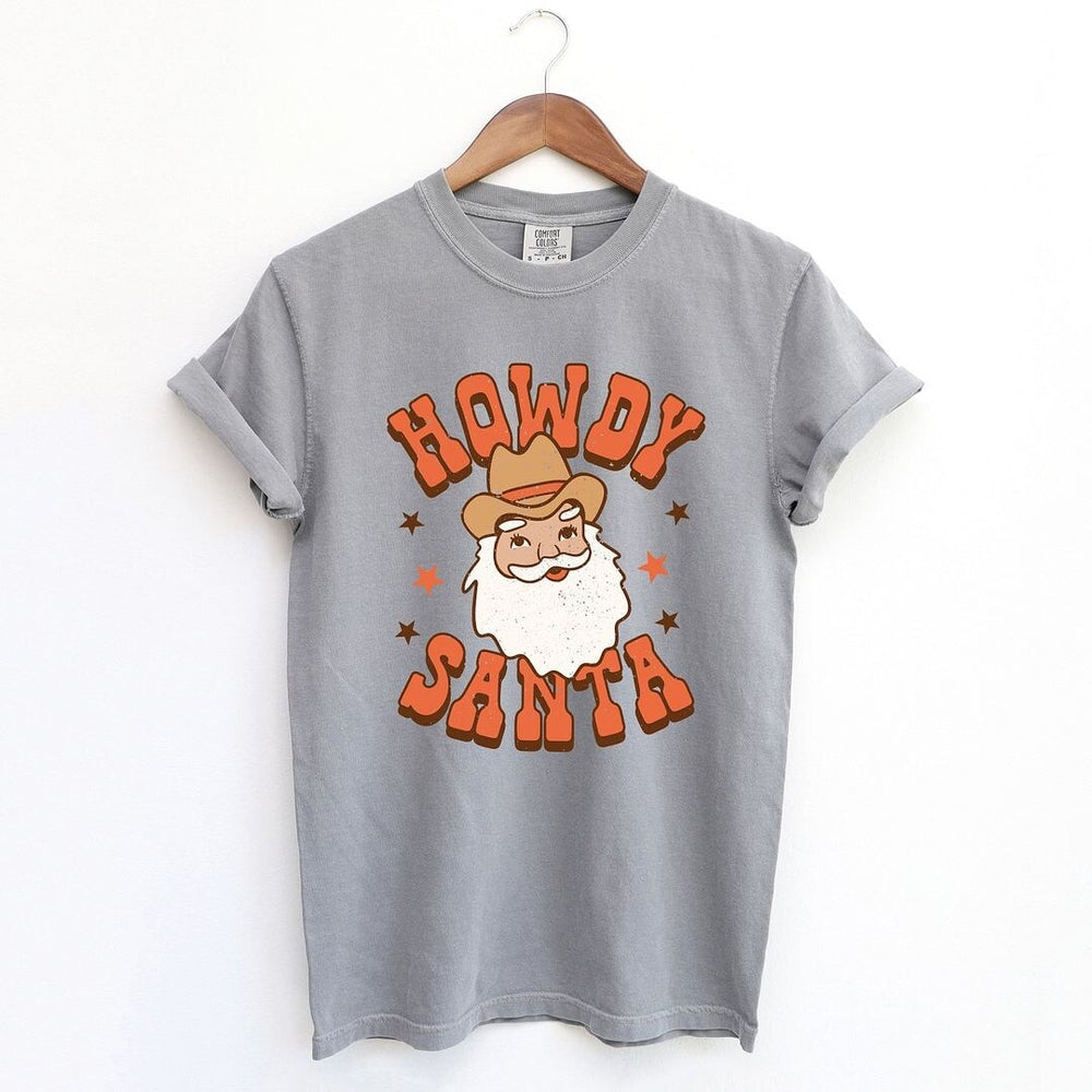 Retro Howdy Santa Garment Dyed Tee