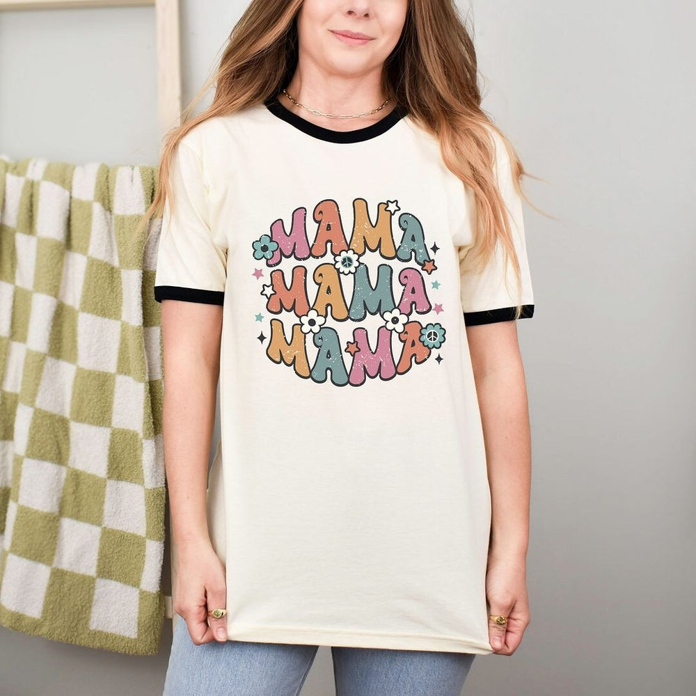 Retro Mama Stacked Ringer Tee