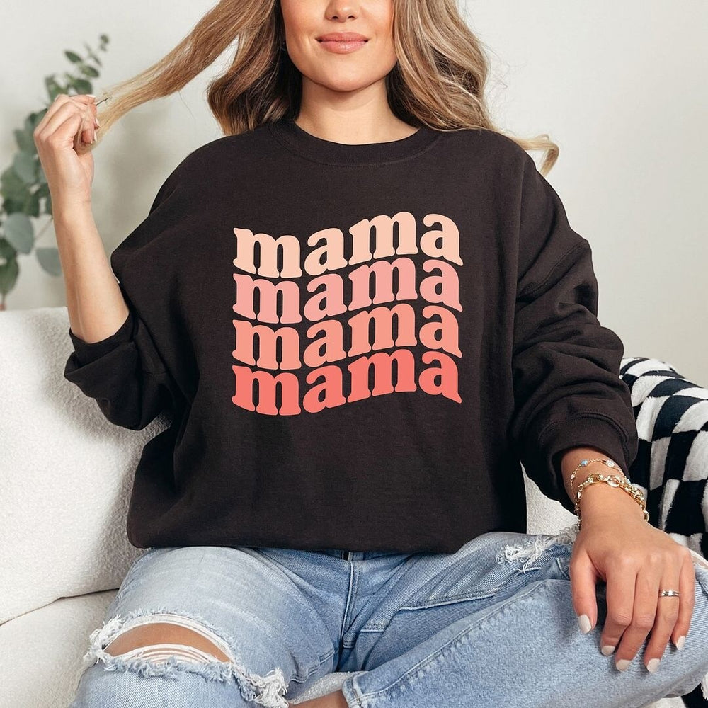 Retro Mama Wave Graphic Sweatshirt