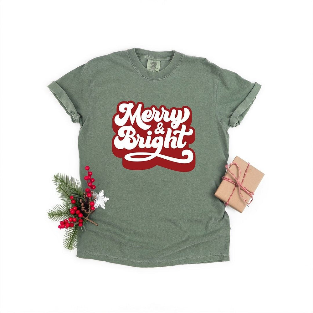 Retro Merry And Bright Garment Dyed Tee