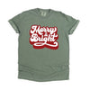 Retro Merry And Bright Garment Dyed Tee