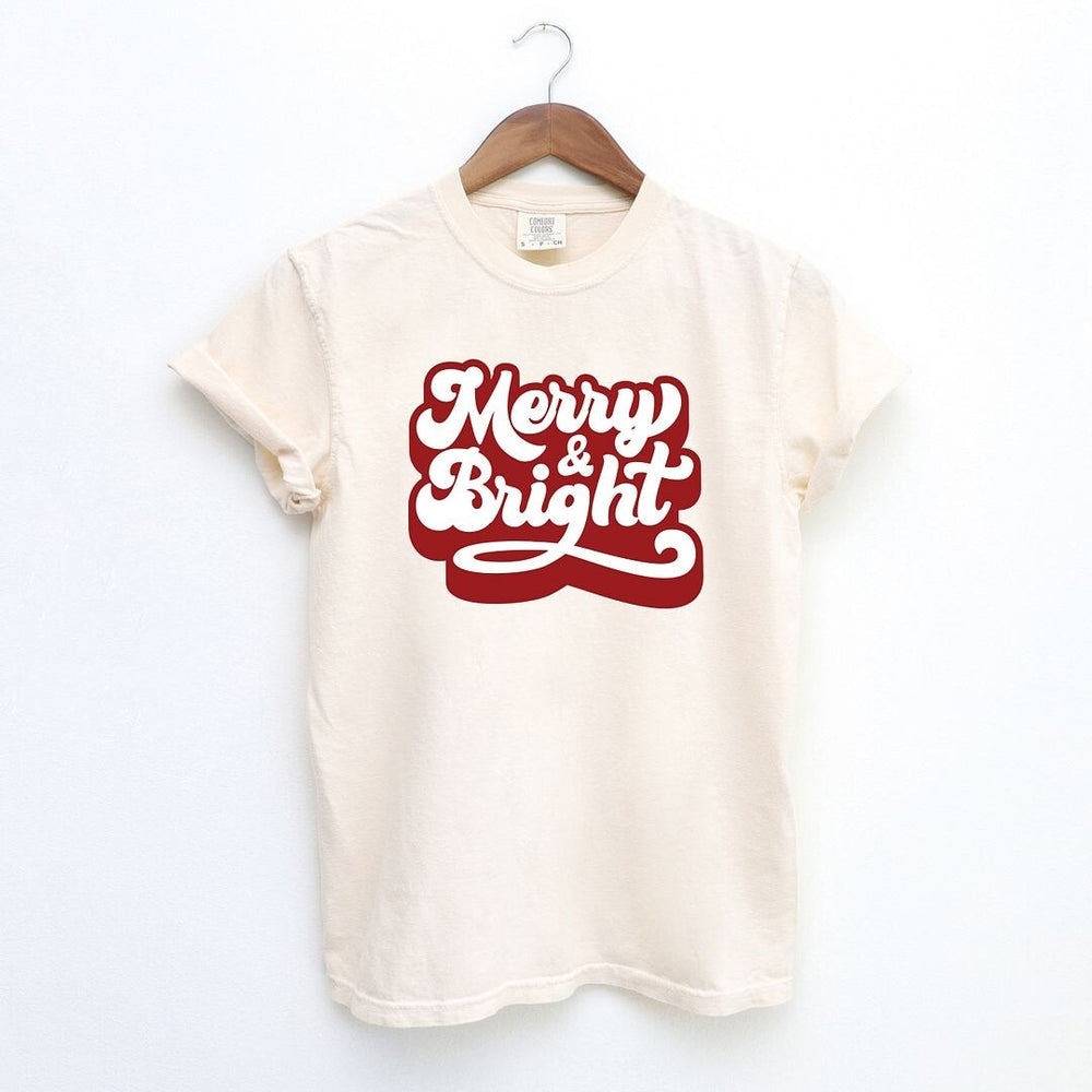 Retro Merry And Bright Garment Dyed Tee