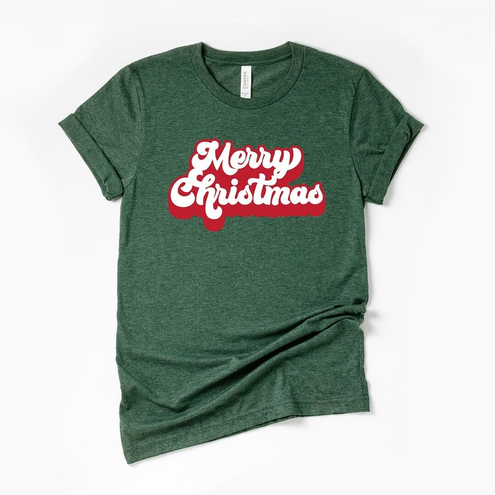 Retro Merry Christmas Short Sleeve Tee